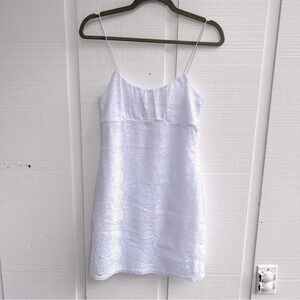 Coastal Cowgirl White Lace Crochet Eyelet Spaghetti Strap Mini Sun Dress NWT / M